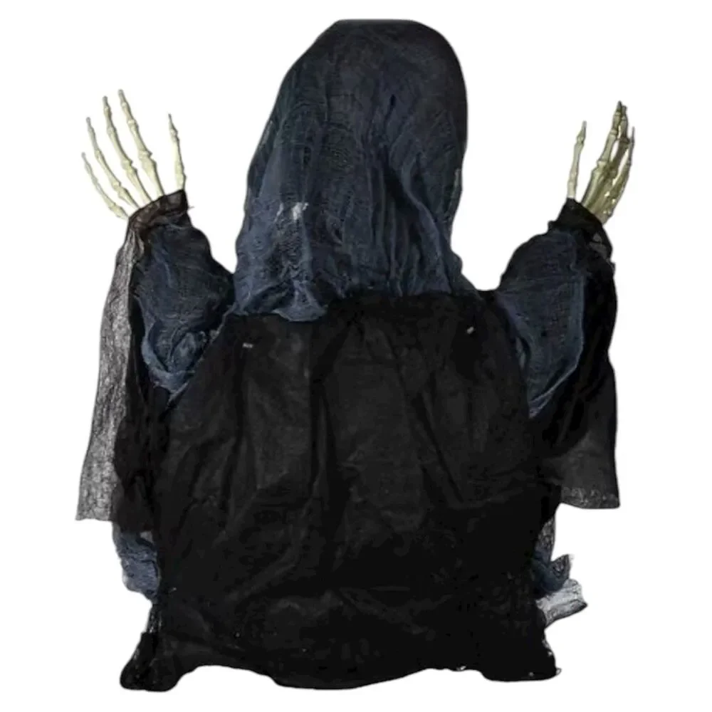 Happy Halloween Skeleton Head with Light Sound 6ft Hanging Decoration
